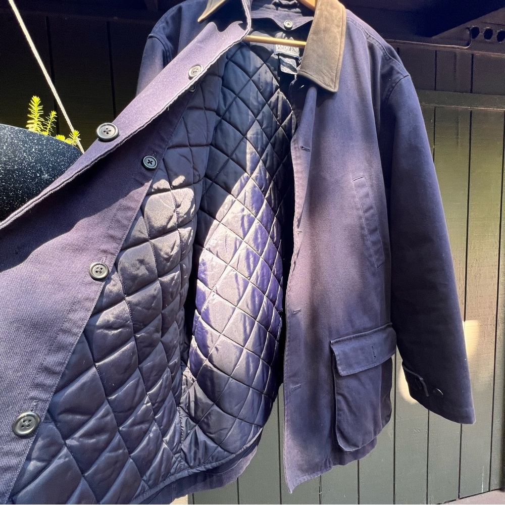 Lands’ End quilted interior canvas coat